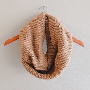 Camel Knit Infinity Scarf